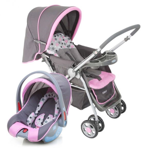 Carrinho de Bebê Cosco Travel System Reverse CD200TS - Rosa